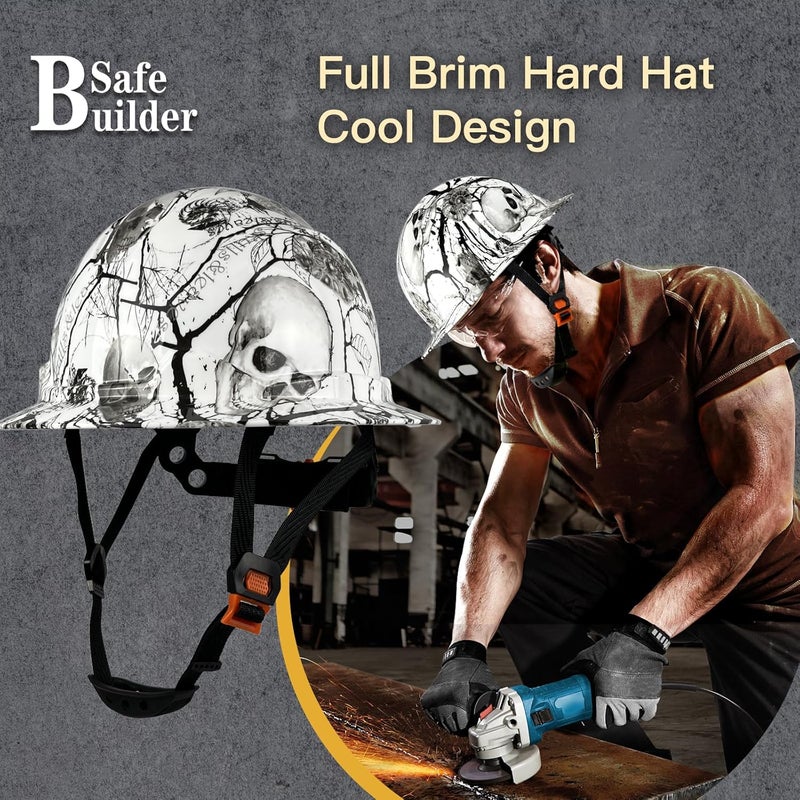 SAFEBUILDER SBD-G1C Construction Full Brim Safety Helmet HDPE Hard Hat Vented Hardhats Sunshade Carbon Fiber Pattern Industrial Work Certified ANSI/ISEA Z89.1 - Image 5